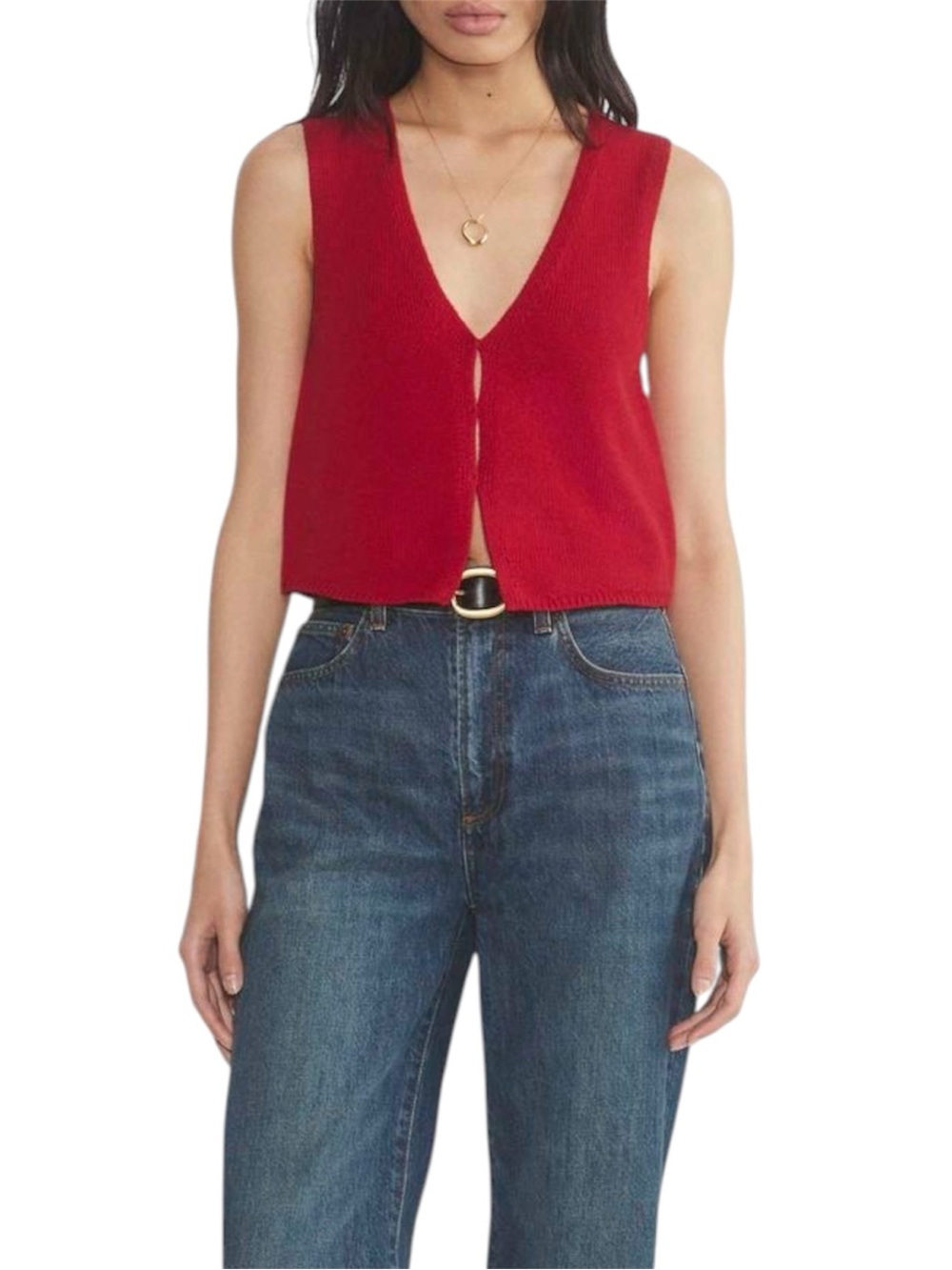 Aritzia Wilfred Basque Sweater Vest Miracle Red Womens Size Large